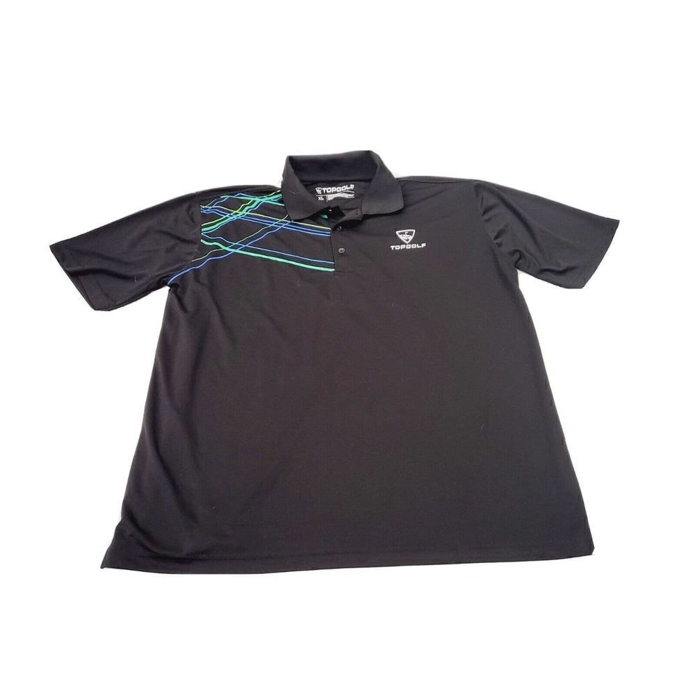 Top Golf Men's Size XL Collared Golf Polo Shirts Black Short Sleeve